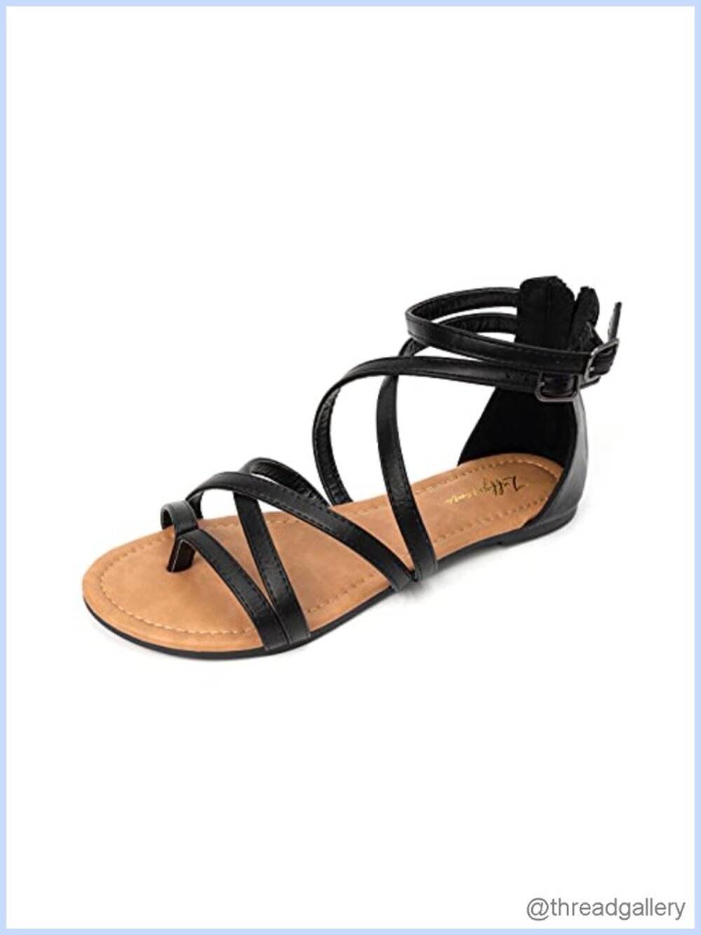 Women's Gladiator Strap Flat Sandals PU Lightweight Summer